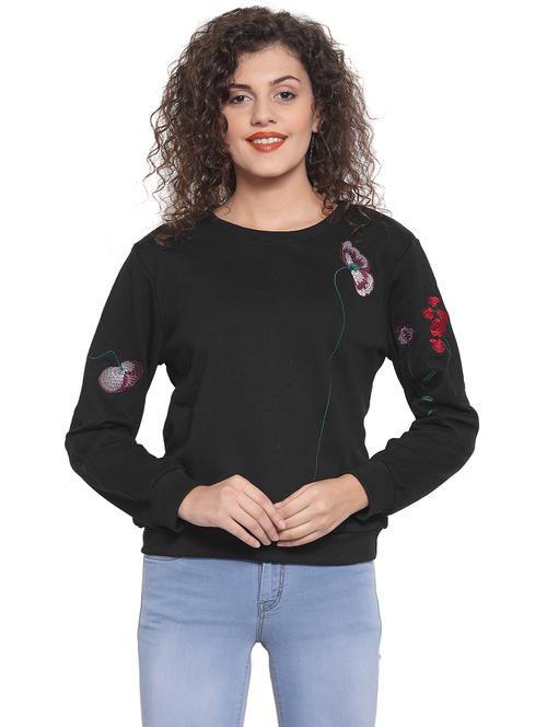 crew neck floral embroidered sweatshirt - 16768628 - Very Small Image - 1