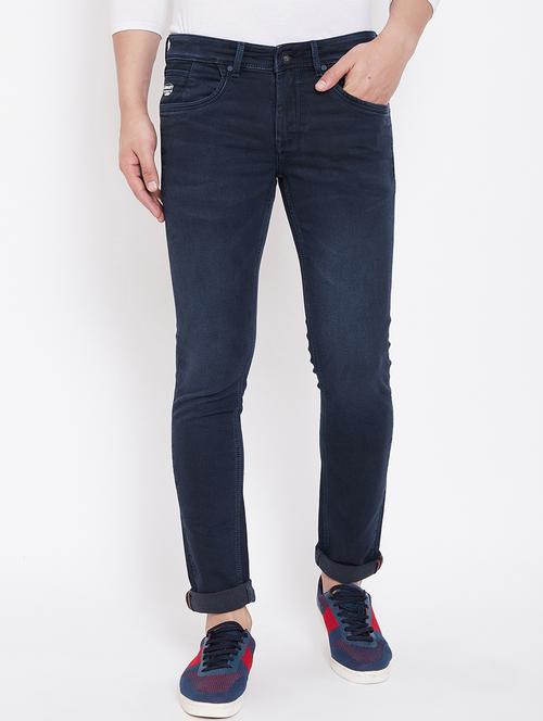 navy blue light washed denim jeans - 16769265 - Very Small Image - 1