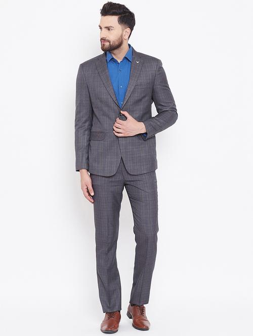 grey checkered single breasted suit - 16769351 - Very Small Image - 1