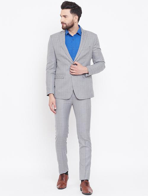 grey checkered single breasted suit - 16769352 - Very Small Image - 1