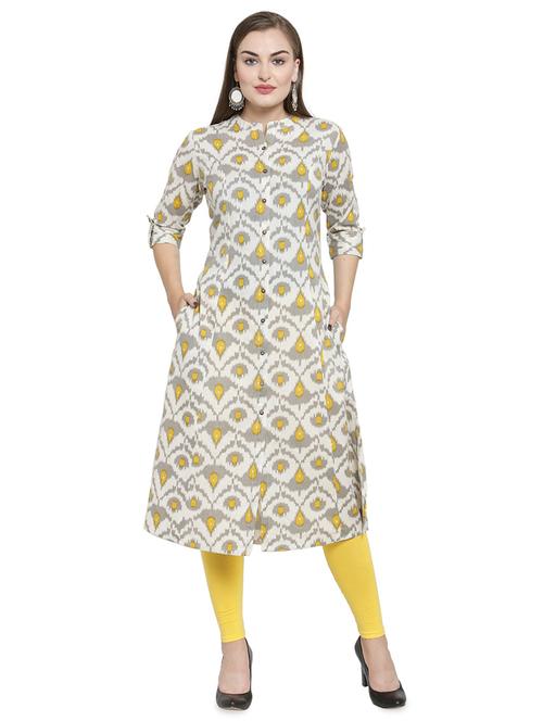 ikat print a-line kurta - 16769356 - Very Small Image - 1