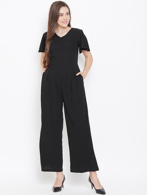 v neck pocket detail pleated jumpsuit - 16769696 - Very Small Image - 1