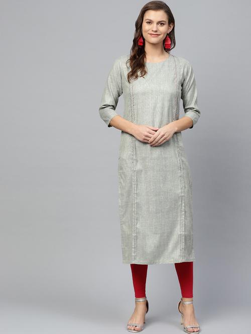 solid straight kurta - 16769999 - Very Small Image - 1