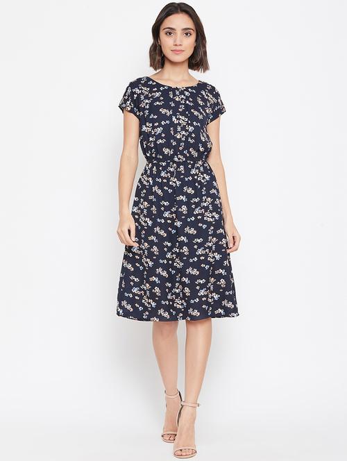 round neck floral a-line dress - 16770657 - Very Small Image - 1