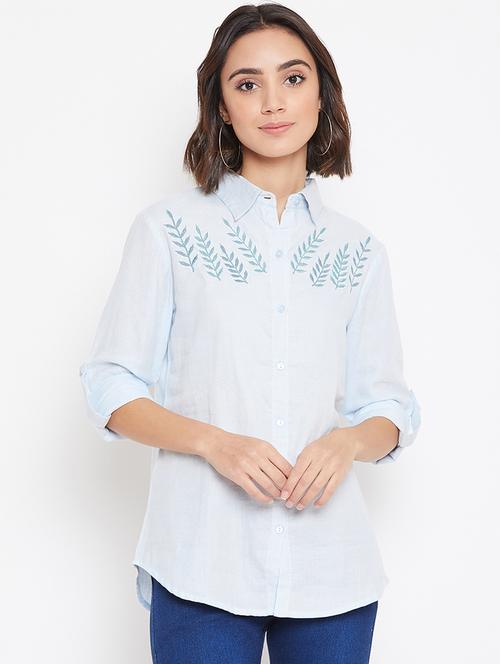embroidered detail long sleeved shirt - 16770664 - Very Small Image - 1