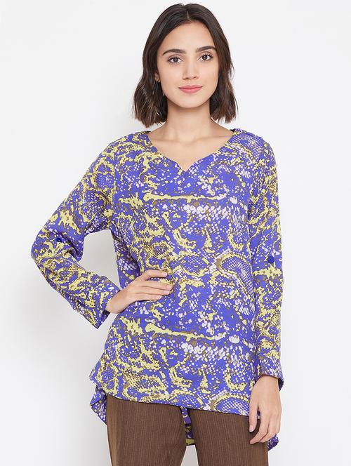 v-neck snake print tunic - 16770668 - Very Small Image - 1