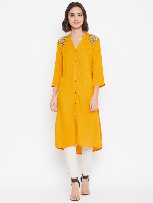 embroidered detail mandarin neck tunic - 16770695 - Very Small Image - 1