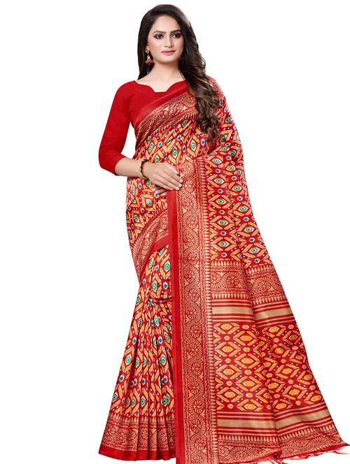 ikat print saree with blouse - 16770877 - Very Small Image - 1