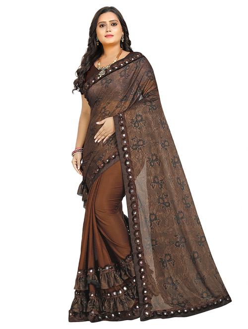 floral printed saree with blouse - 16771892 - Very Small Image - 1