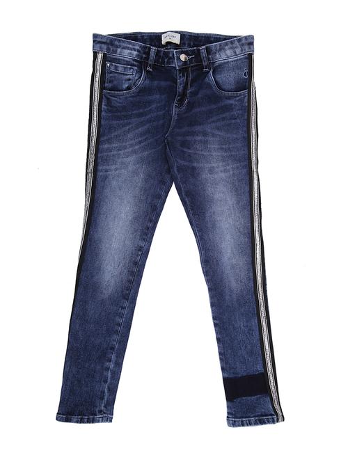 side stripe blue denim distressed jean - 16772557 - Very Small Image - 1
