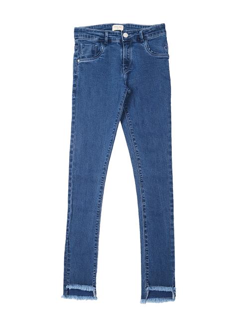 frayed hem blue denim distressed jean - 16772571 - Very Small Image - 1