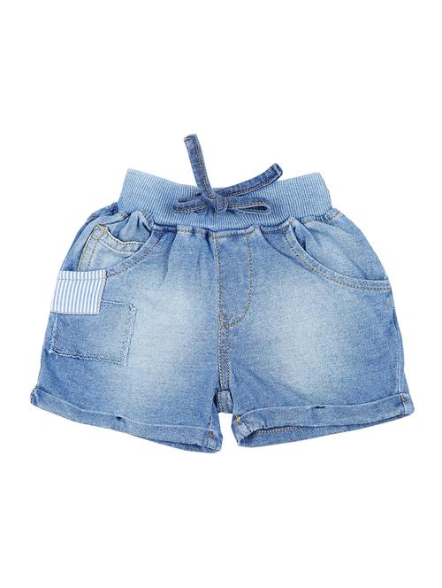 drawstring blue cotton blend shorts - 16772612 - Very Small Image - 1