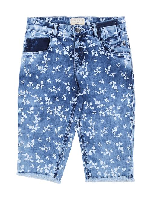 floral cotton blend three fourths shorts - 16772643 - Very Small Image - 1