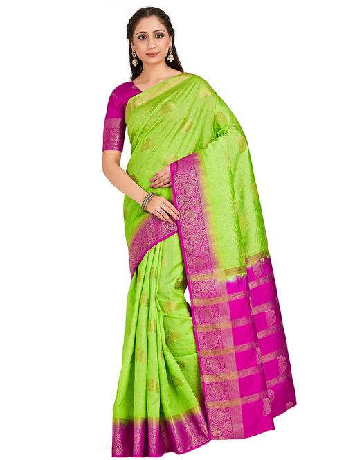 self design kanjivaram saree with blouse - 16772962 - Very Small Image - 1