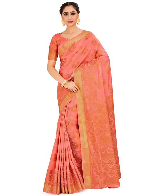 self design kanjivaram saree with blouse - 16772975 - Very Small Image - 1