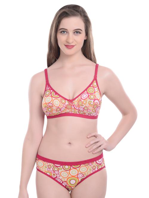 bow patch printed bras and panty set - 16773555 - Very Small Image - 1