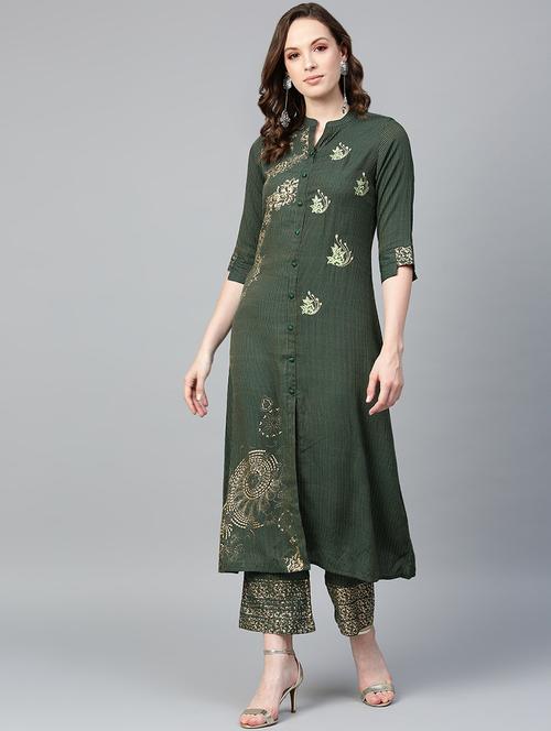 embroidered kurta palazzo set - 16773821 - Very Small Image - 1