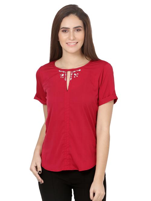key hole neck embellished top - 16773831 - Very Small Image - 1