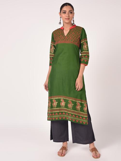 floral print straight kurta - 16773993 - Very Small Image - 1