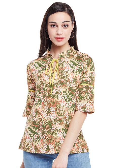 tie up neck tropical top - 16774134 - Very Small Image - 1