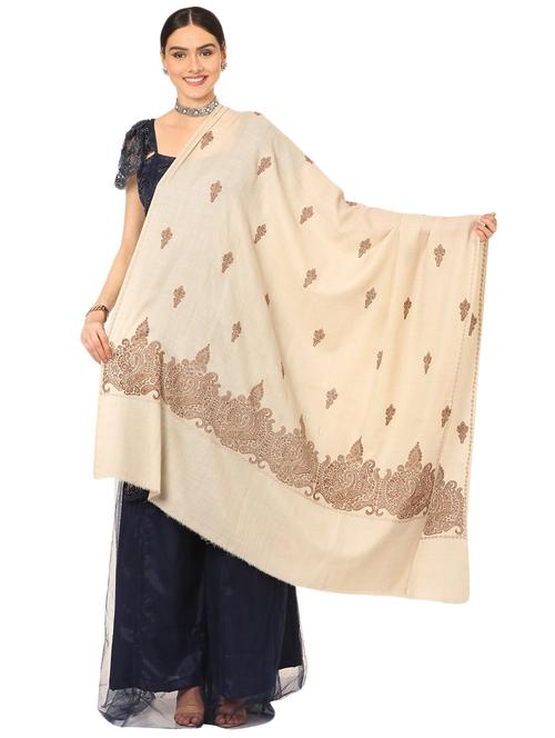 beige wool shawl - 16774224 - Very Small Image - 1