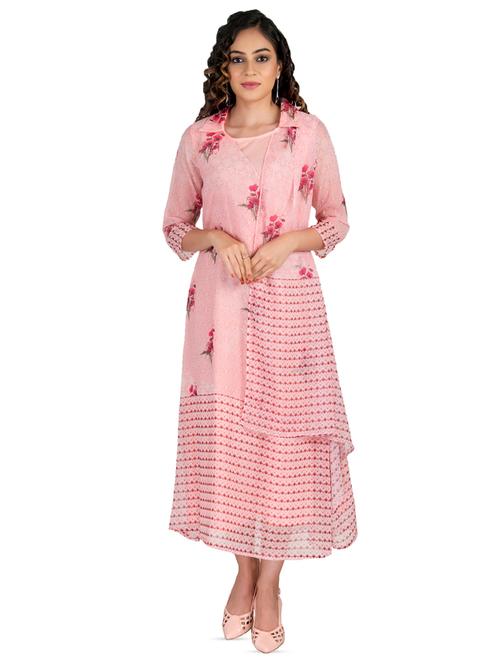 layered floral a-line dress - 16774575 - Very Small Image - 1