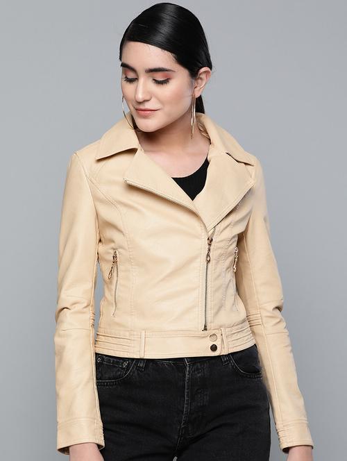 shirt collar leather jacket - 16774796 - Very Small Image - 1
