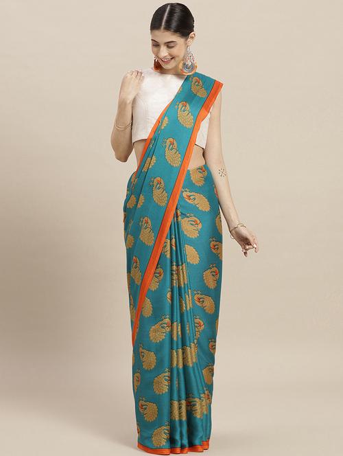 conversational print saree with blouse - 16774940 - Very Small Image - 1