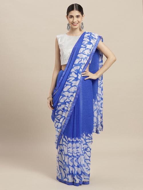 abstract printed saree with blouse - 16774944 - Very Small Image - 1