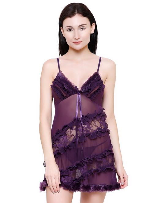 bow patch frill detail babydoll - 16774980 - Very Small Image - 1