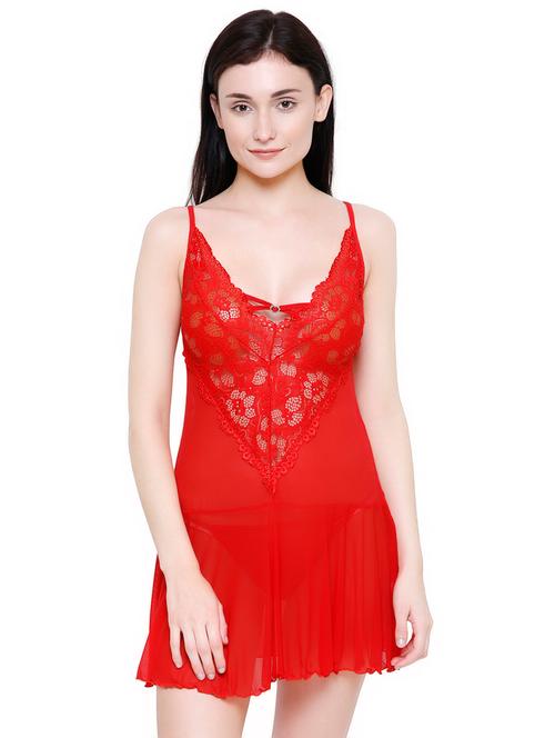 v neck lace detail babydoll - 16774996 - Very Small Image - 1