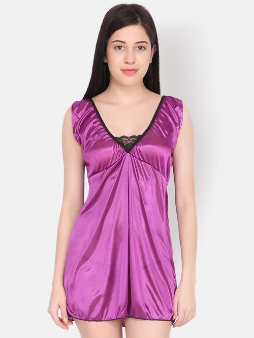 contrast floral lace detail babydoll - 16775039 - Very Small Image - 1