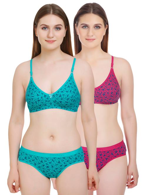 set of 2 bow patch bras and panty set - 16775173 - Very Small Image - 1