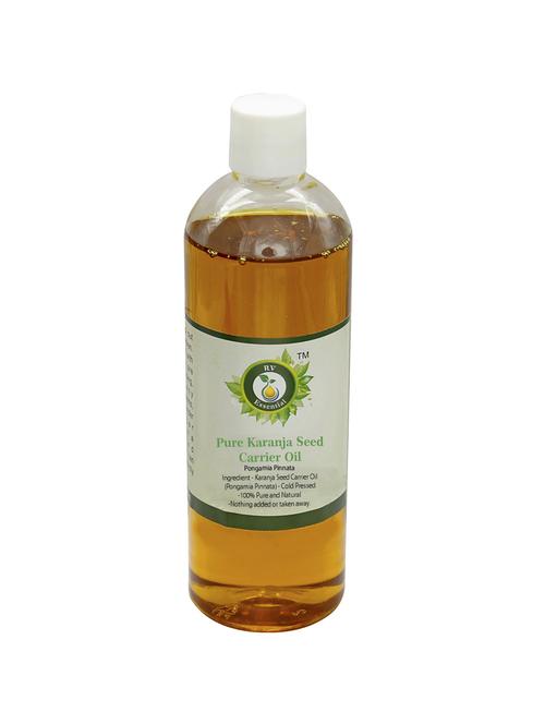 r v essential pure karanja seed carrier oil 100ml- pongamia pinnata (100% pure and natural cold pressed) - 16775576 - Very Small Image - 1