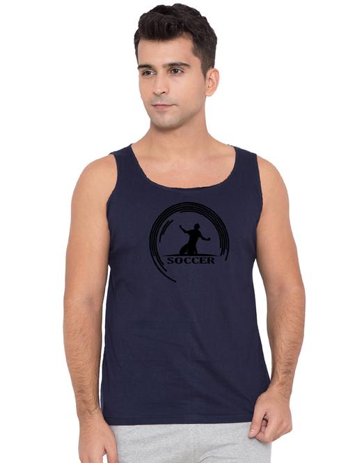 navy blue chest printed vest - 16776178 - Very Small Image - 1
