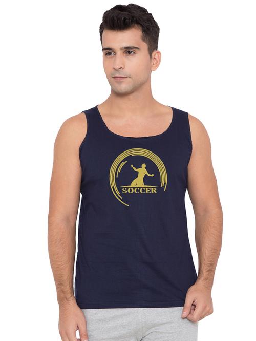 navy blue chest printed vest - 16776179 - Very Small Image - 1