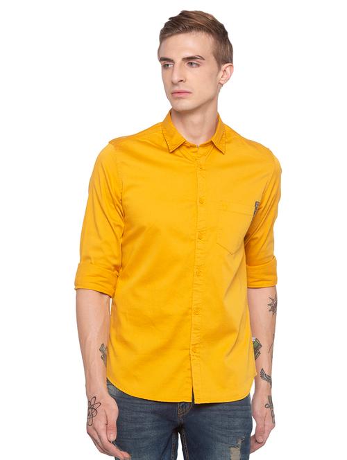 yellow solid casual shirt - 16776583 - Very Small Image - 1