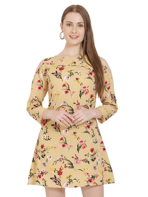 cold shoulder floral a-line dress - 16776883 - Very Small Image - 1