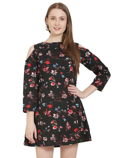 cold shoulder floral a-line dress - 16776884 - Very Small Image - 1