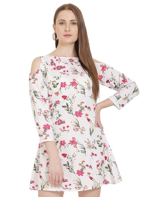 cold shoulder floral a-line dress - 16776890 - Very Small Image - 1
