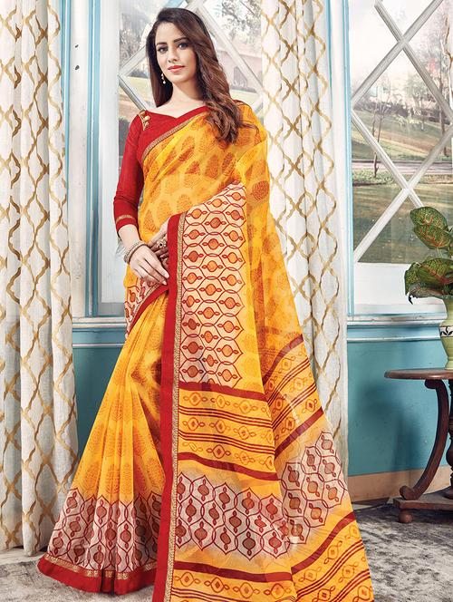 printed woven saree - 16777121 - Very Small Image - 1