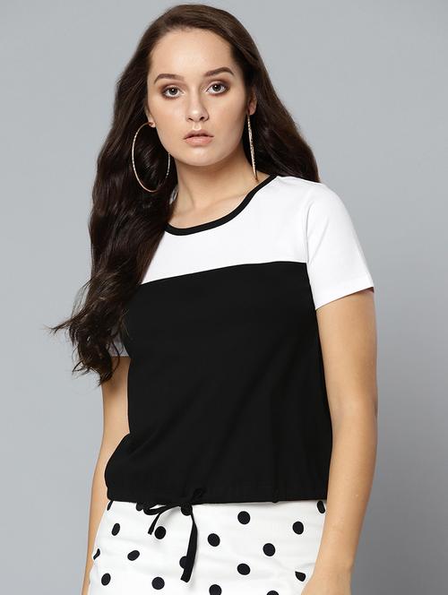 color block tie front tee - 16777305 - Very Small Image - 1