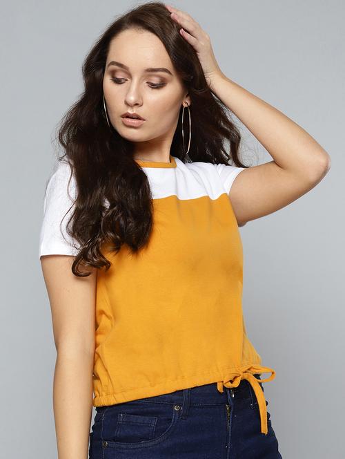color block tie front tee - 16777307 - Very Small Image - 1