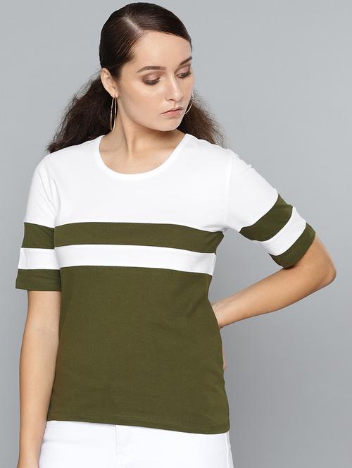 color block round neck tee - 16777317 - Very Small Image - 1