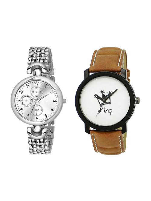adk lk-18-ad-24 brown & silver color dial formen & girls - 16777673 - Very Small Image - 1