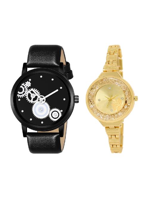 adk lk-224-mt-07 gold & black color dial forgirls & boys - 16777699 - Very Small Image - 1
