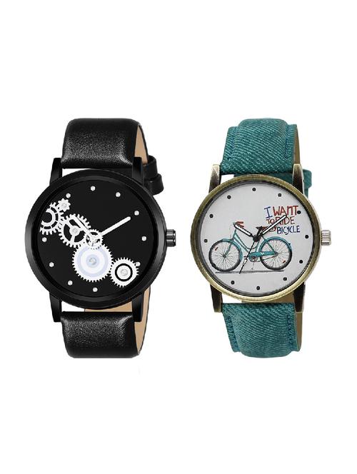 adk lk-229-mt-07 green & black color dial forgirls & boys - 16777724 - Very Small Image - 1