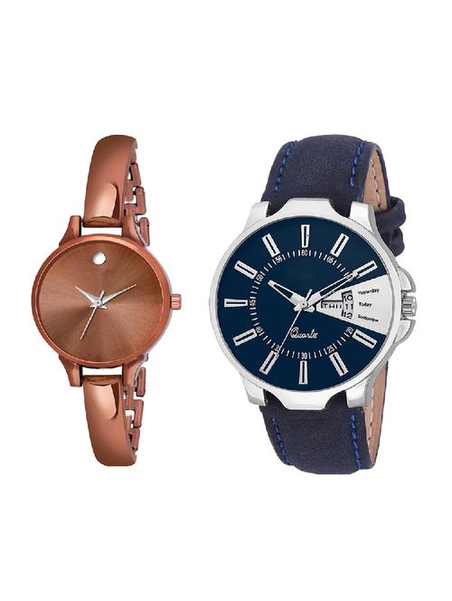 adk lk-23-ad-22 blue & brown color dial formen & girls - 16777737 - Very Small Image - 1