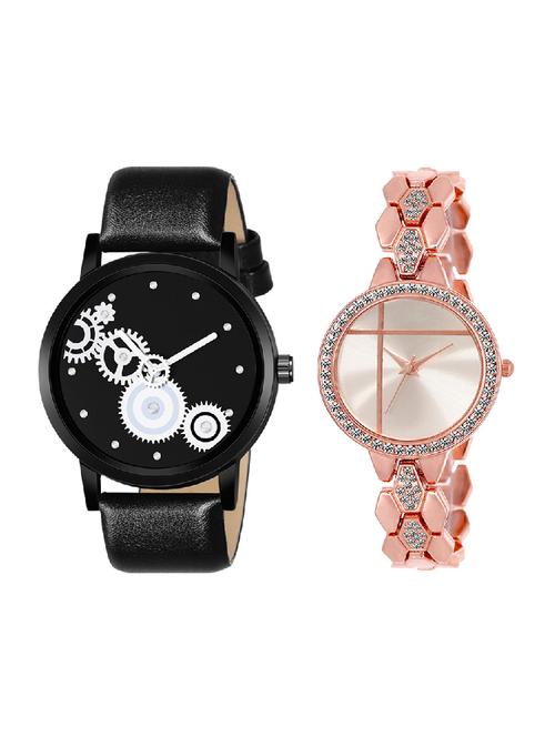 adk lk-242-mt-07 rose gold & black color dial forgirls & boys - 16777749 - Very Small Image - 1