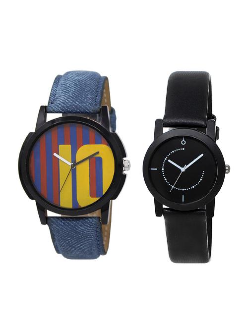 adk lk-10-253 blue & black color dial formen & girls - 16777751 - Very Small Image - 1